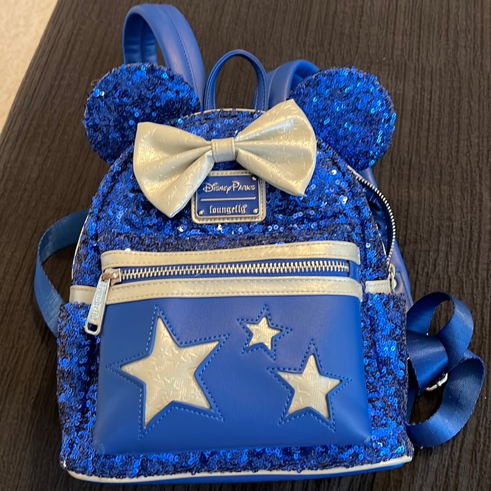 𝅺LOUNGEFLY Wishes come True Blue Mini backpack